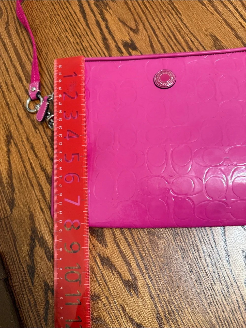 Coach Patent Signature Crossbody in Hot Pink
